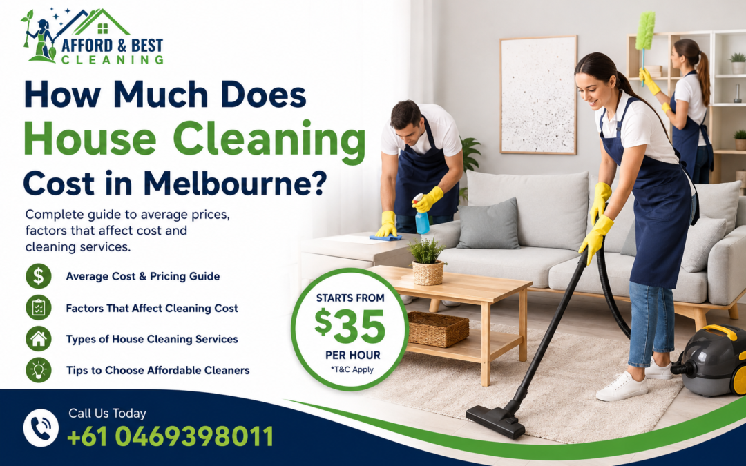 How Much Does House Cleaning Cost in Melbourne – professional house cleaners servicing a modern living room.