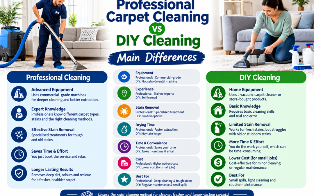 Professional Carpet Cleaning vs DIY Cleaning: Main Differences
