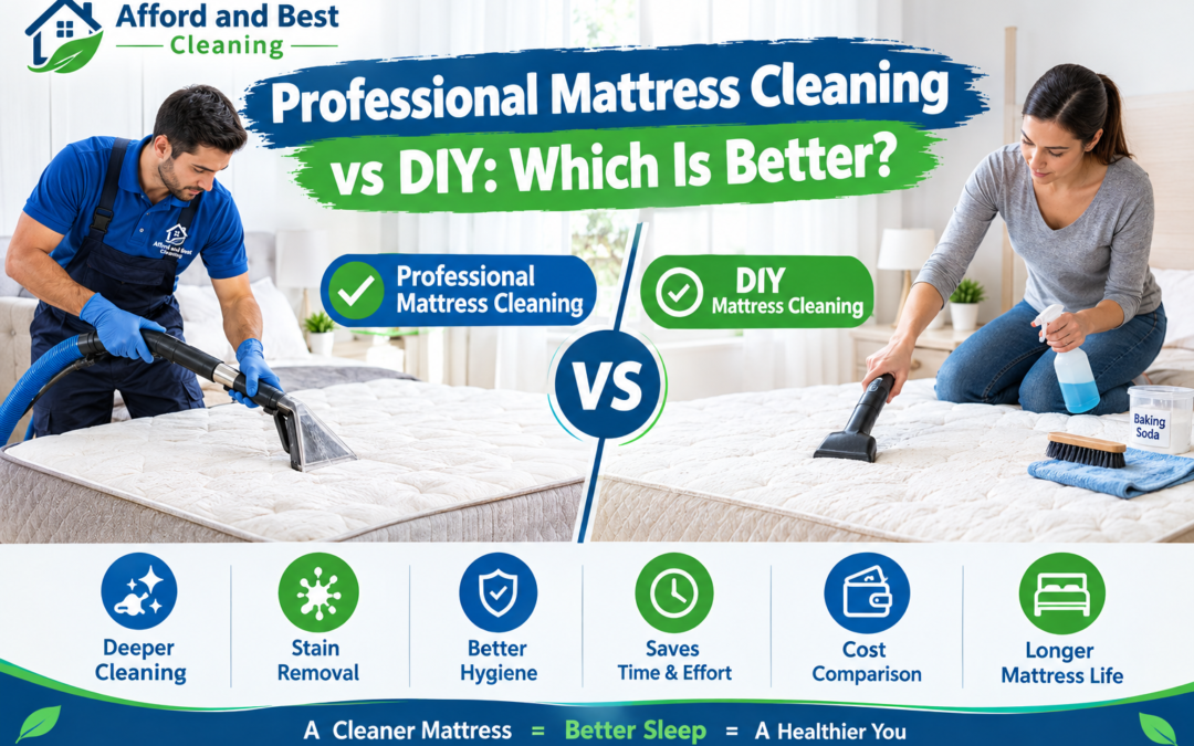 Professional mattress cleaning vs DIY cleaning comparison.